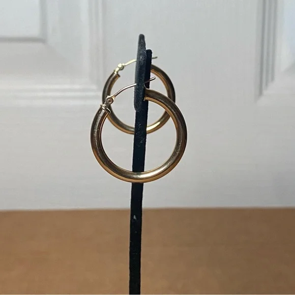 14K Yellow Gold Hoops